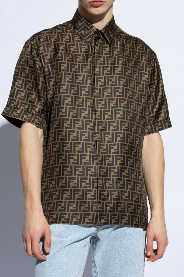 Fendi monogram-print gradient umbrella Blau - Brown